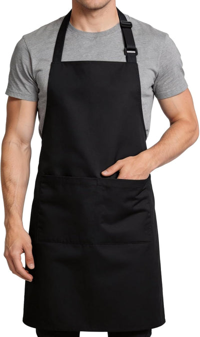 Delantal de chef con 2 bolsillos grandes resistente al agua y aceite