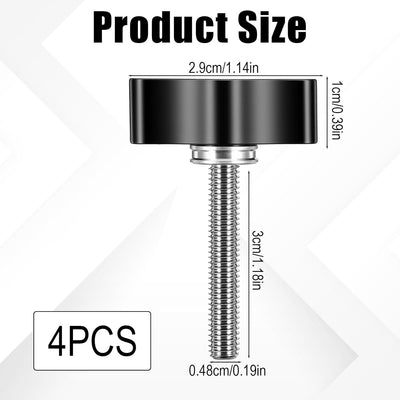 Rosca pulgar M5 acero inox con perilla aluminio negro