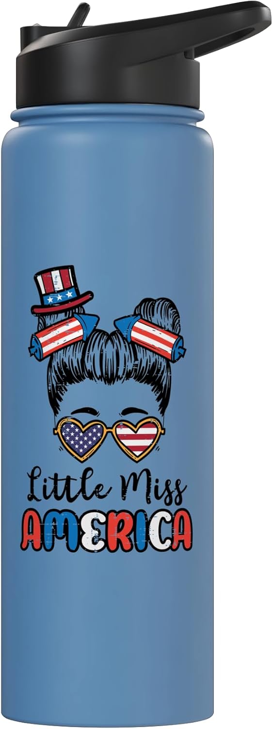Botella de agua acero inoxidable para niña patriotera