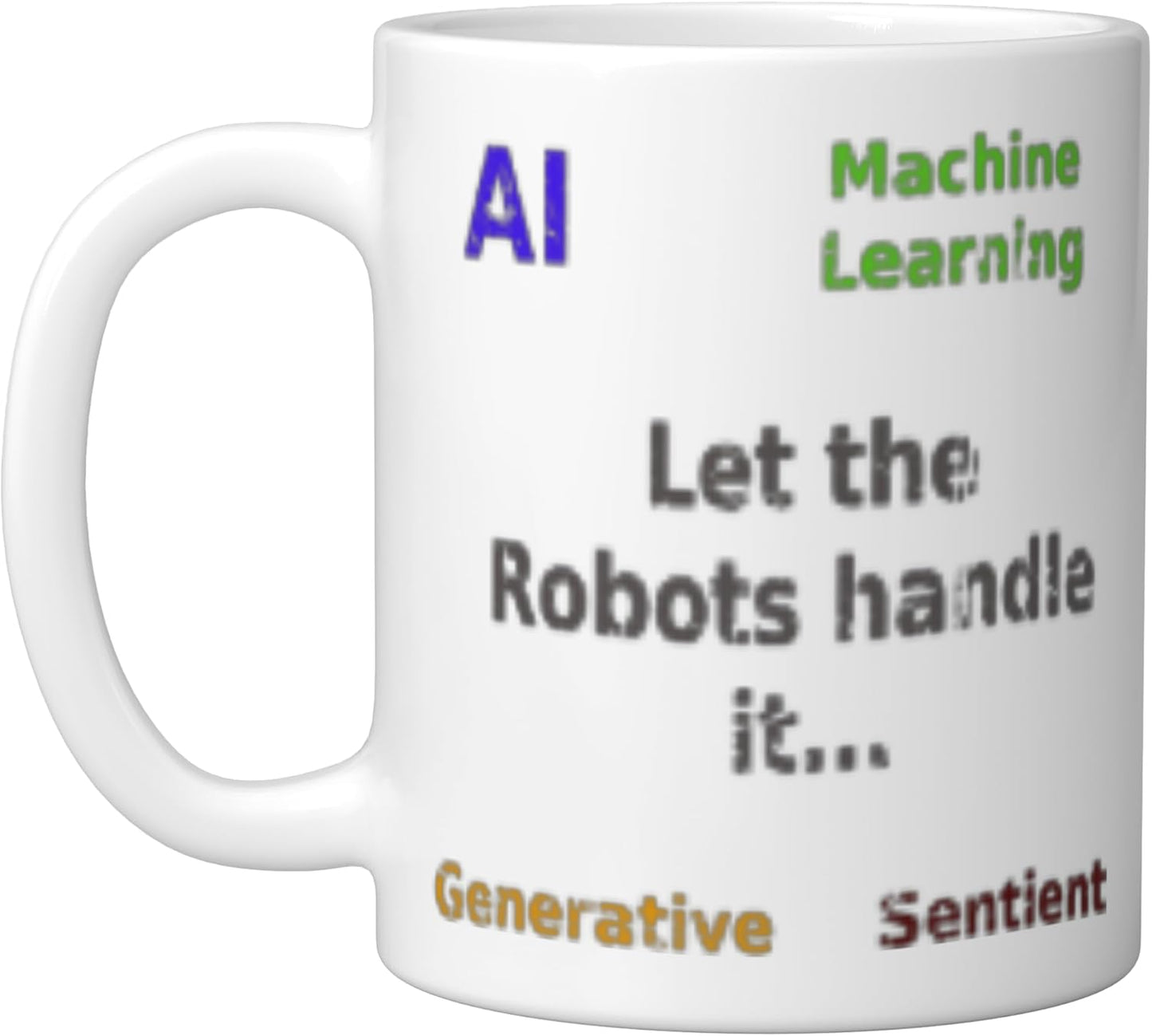 Taza cerámica blanca inteligente con IA y ML