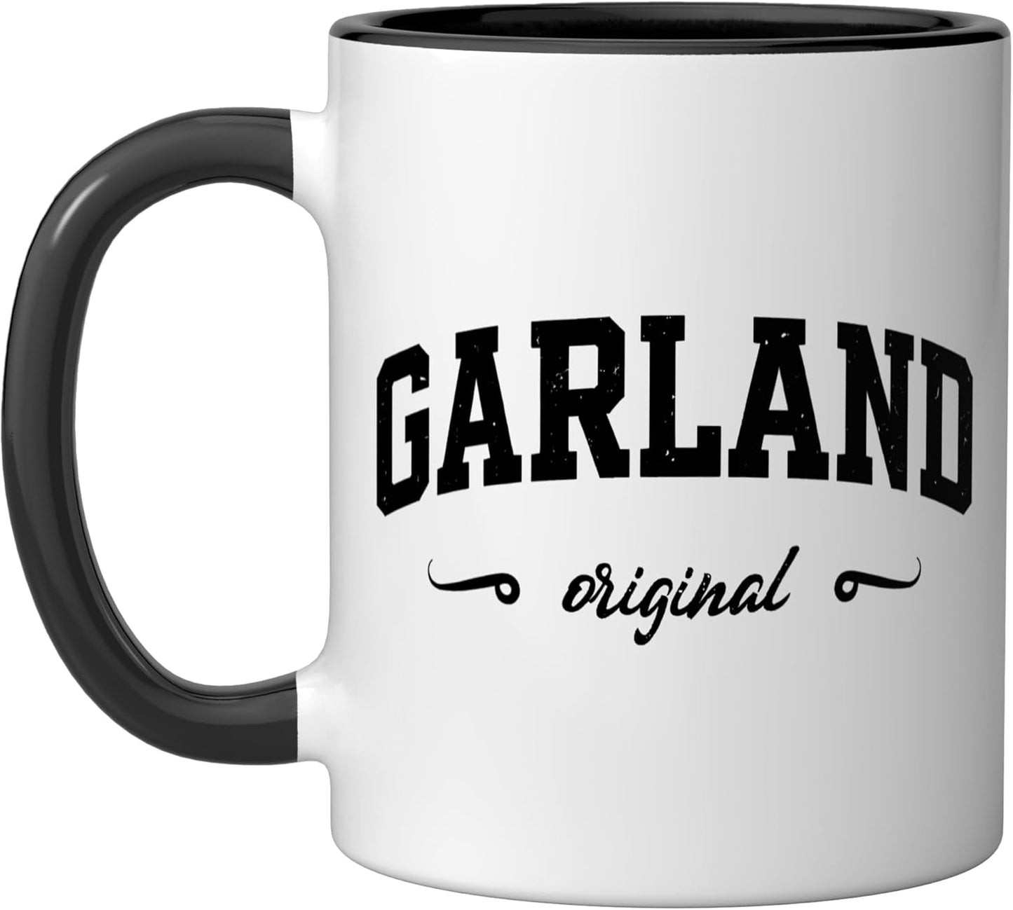 Taza cerámica Garland retro en negro/blanco