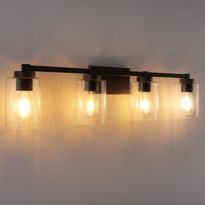 Aplique pared vintage 4 luces bronce aceitado vidrio semillado