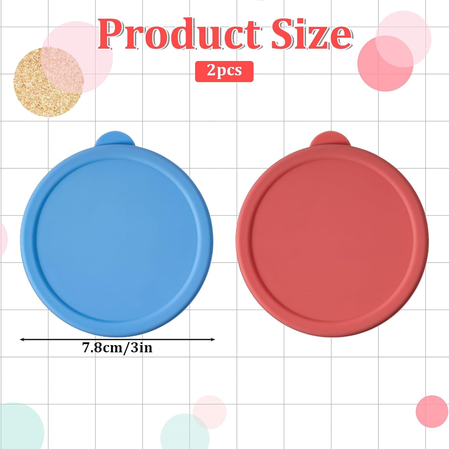 2 Tapas Silicón Reutilizables para Latas 3pulg Bebidas