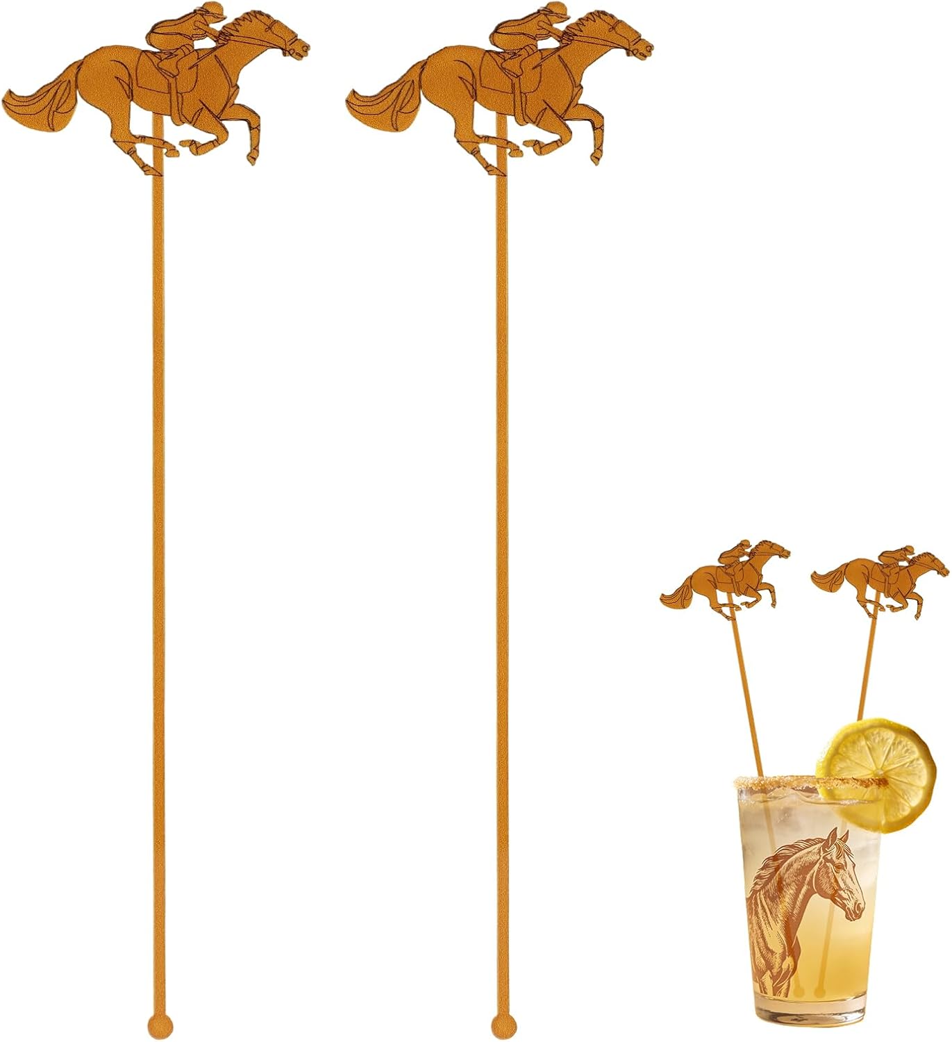 40 agitadores de cóctel Derby, 7.9x2.4 in, palillos de alta calidad para fiestas