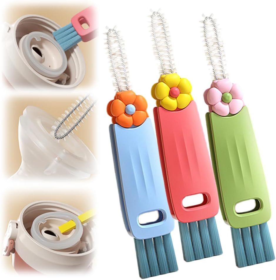Cepillo 3en1 para limpiar tazas tapas pajillas cocina