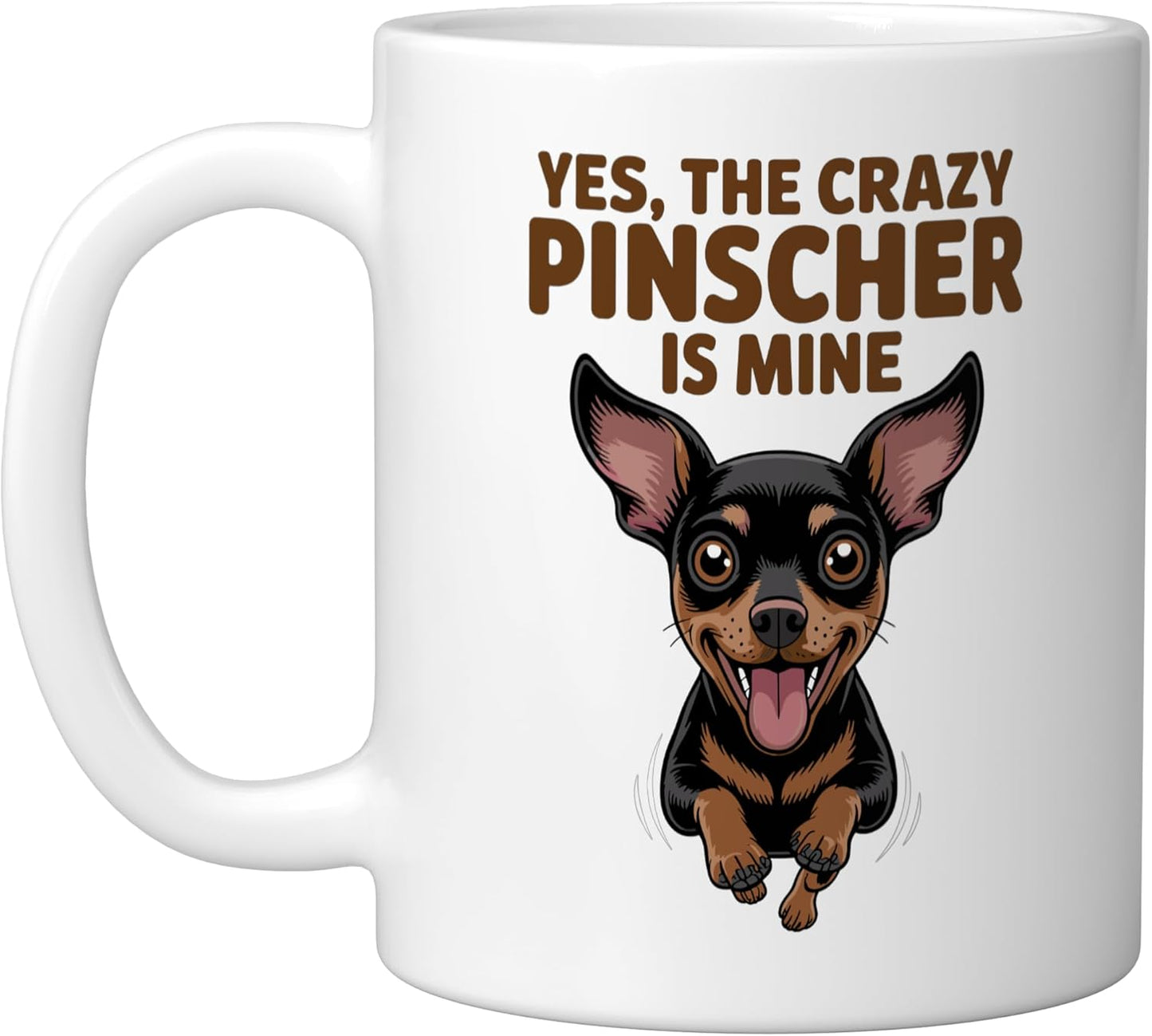 Taza Cerámica Perro Min Pin Blanco