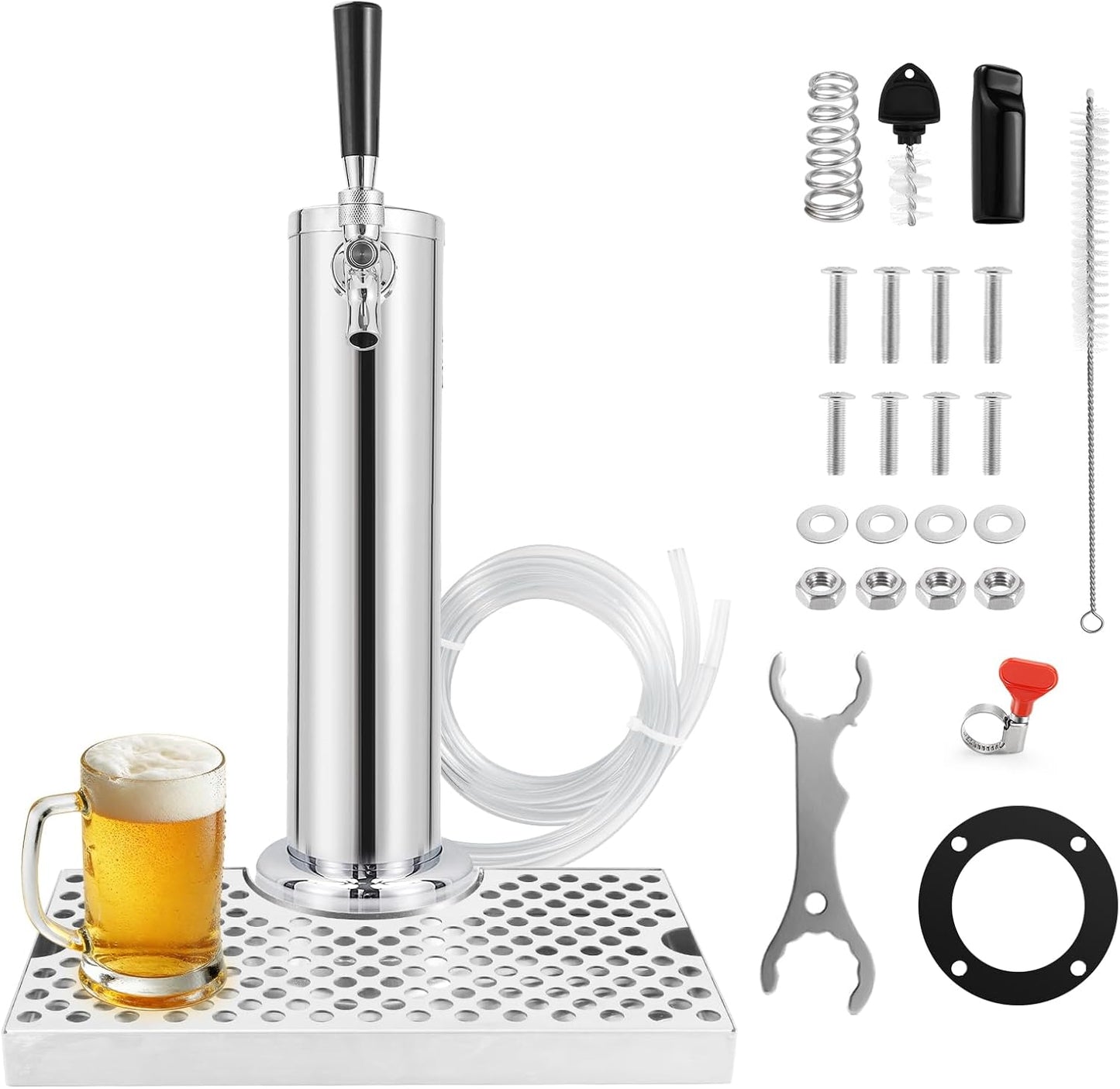 Torre Kegerator un solo grifo acero inox bandeja goteo