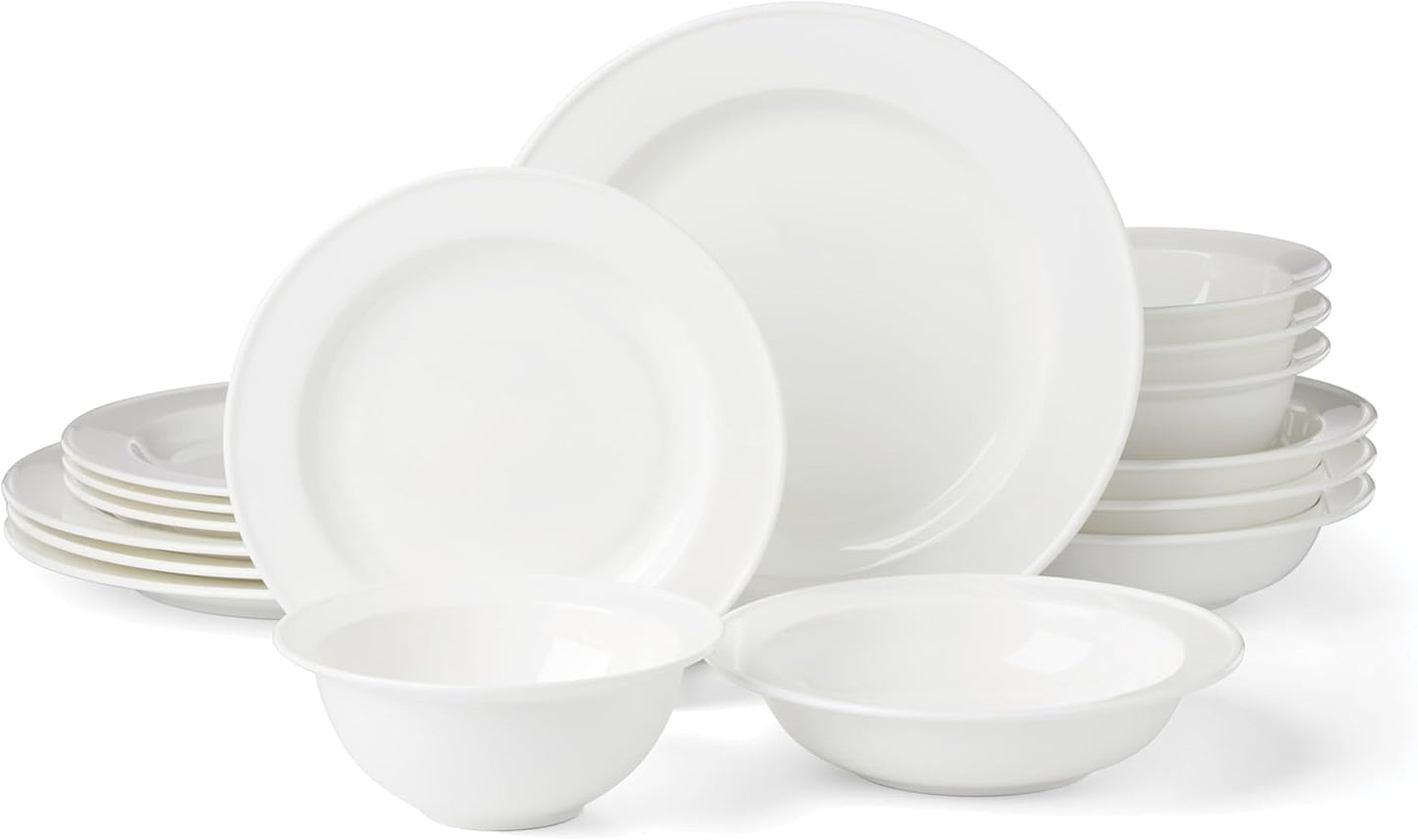 Set 16 Pzas Vajilla Porcelana Hueso con Borde