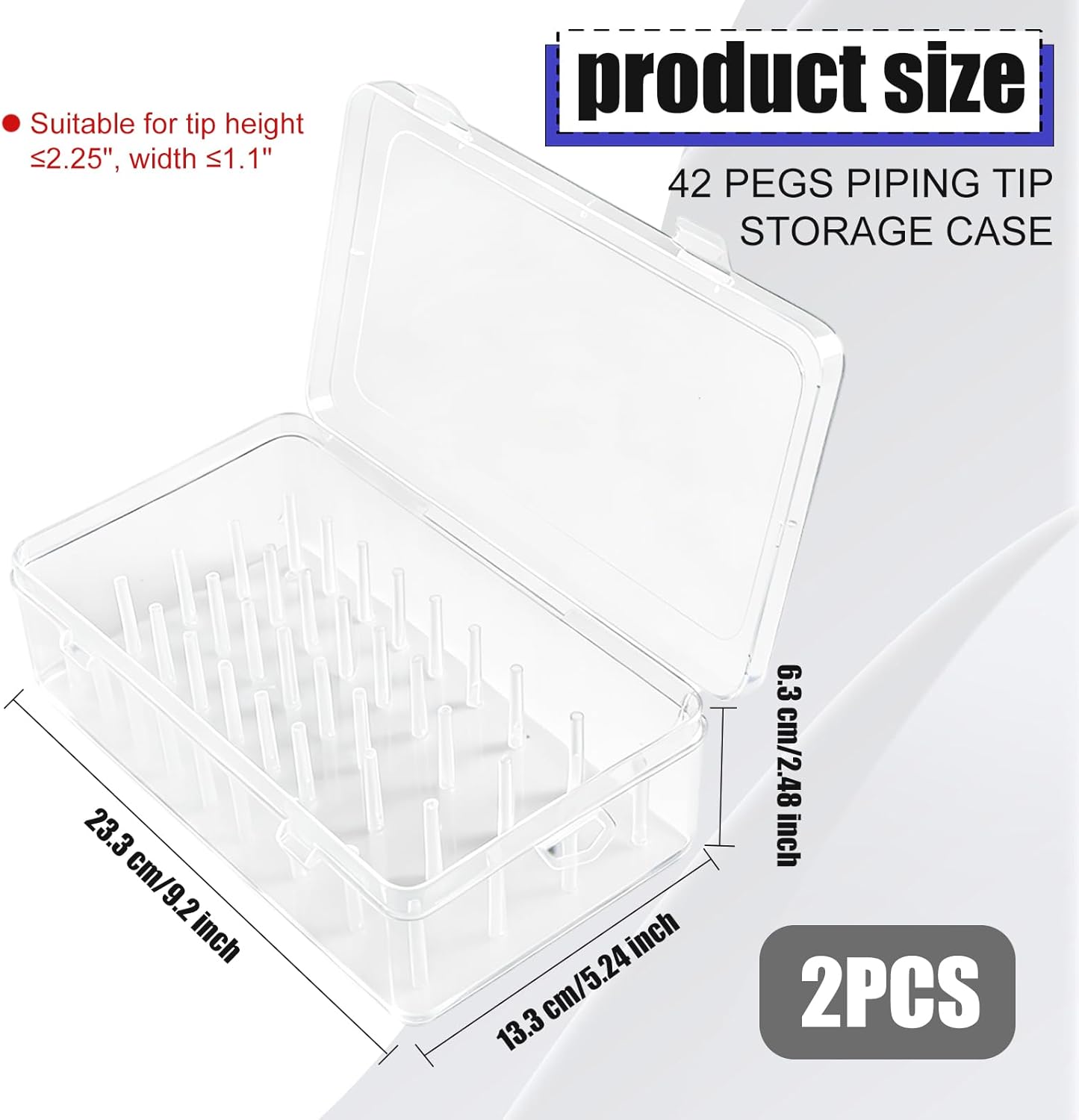 Caja organiz. puntas tubería plástico transparente 84 pzas