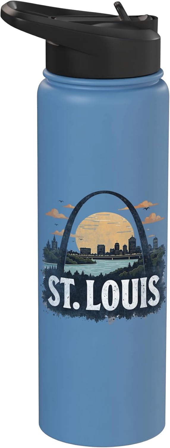Botella de agua acero inoxidable vintage St. Louis