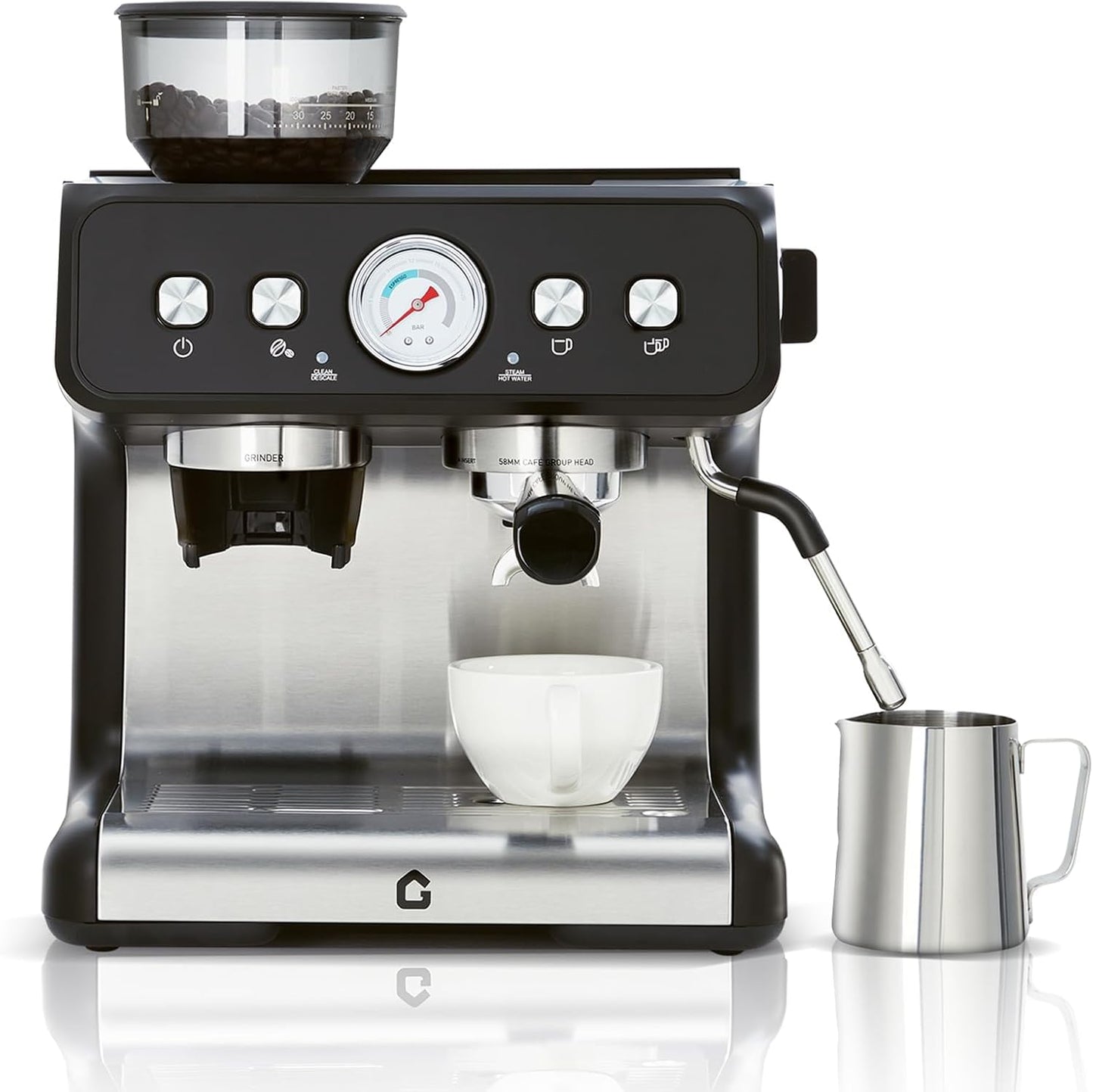 Máquina acero inox bomba 20 bar tanque 2.8l espumador leche