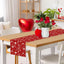 Camino mesa rojo corazón arabesco 13x72pulg