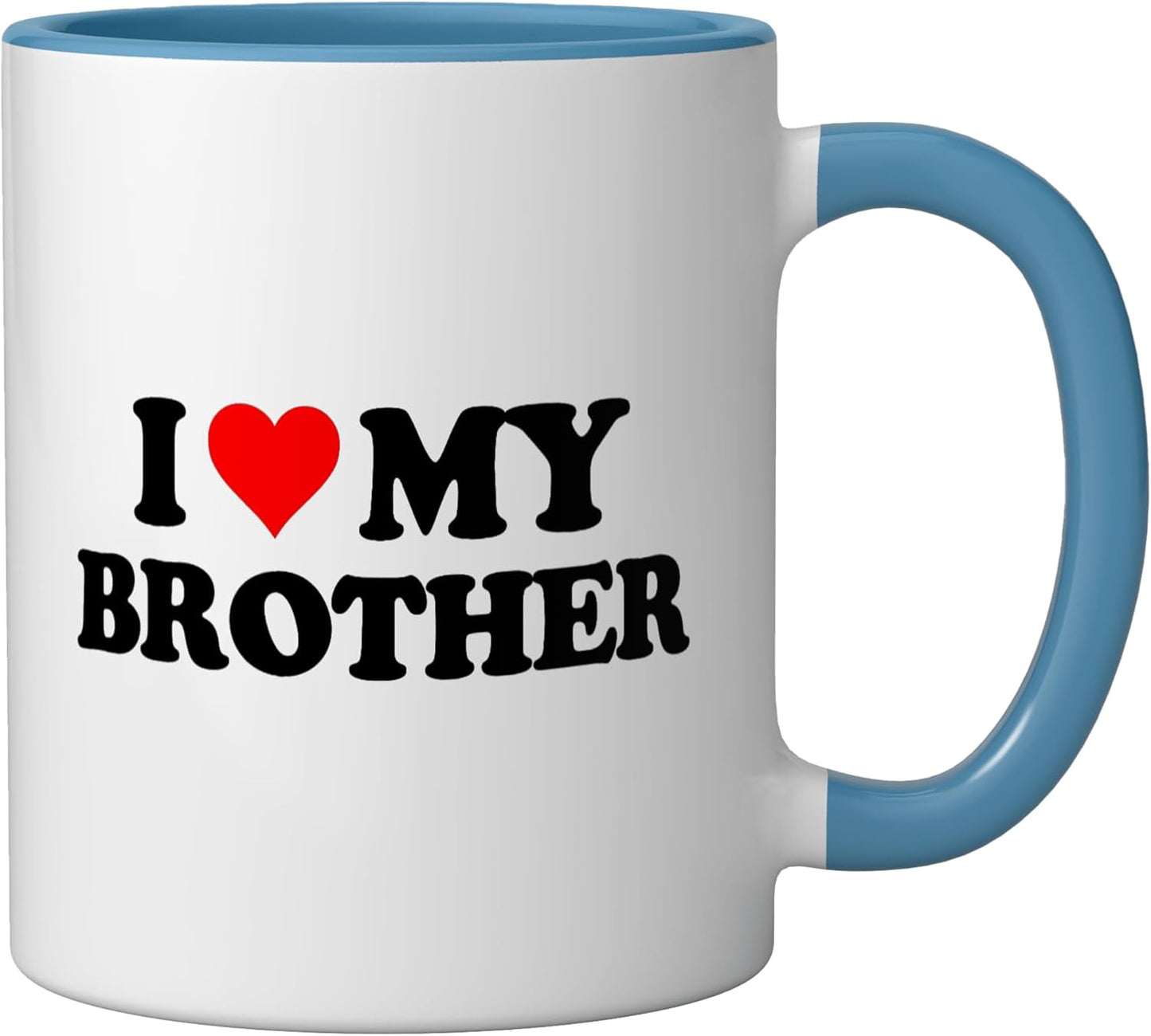 Taza Cerámica Corazón Hermano Azul/Blanco