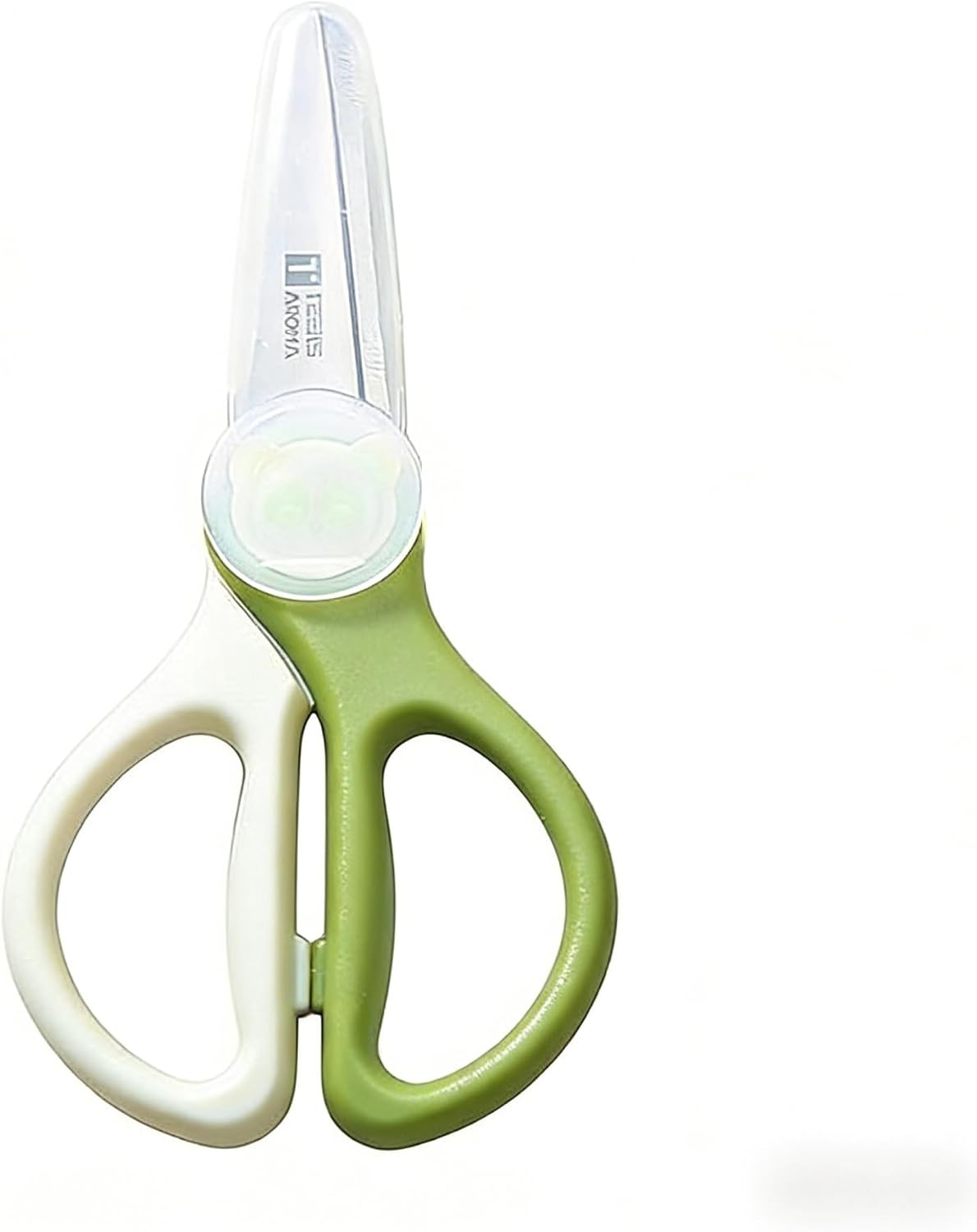 Tijeras de comida para bebés de acero inoxidable con estuche verde