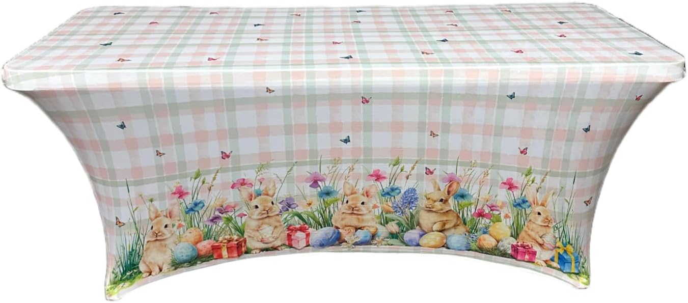 Mantel de elastano ajustable rectangular 6 pies para 4 de julio cumpleaños Navidad tema fútbol