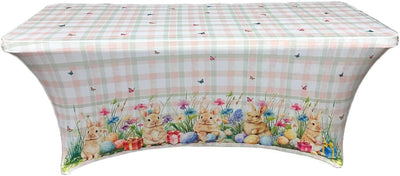 Mantel de elastano ajustable rectangular 6 pies para 4 de julio cumpleaños Navidad tema fútbol