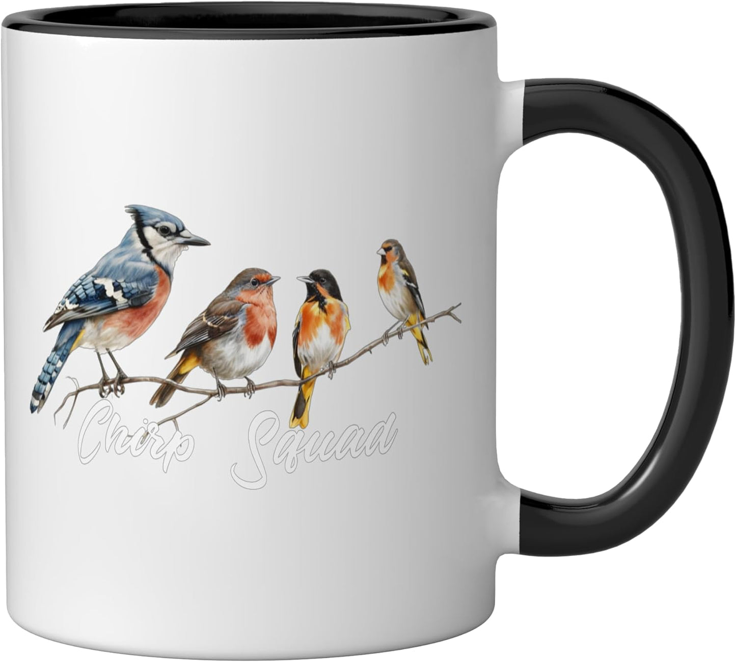 Taza cerámica Chirp Squad en negro/blanco