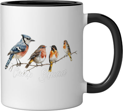 Taza cerámica Chirp Squad en negro/blanco