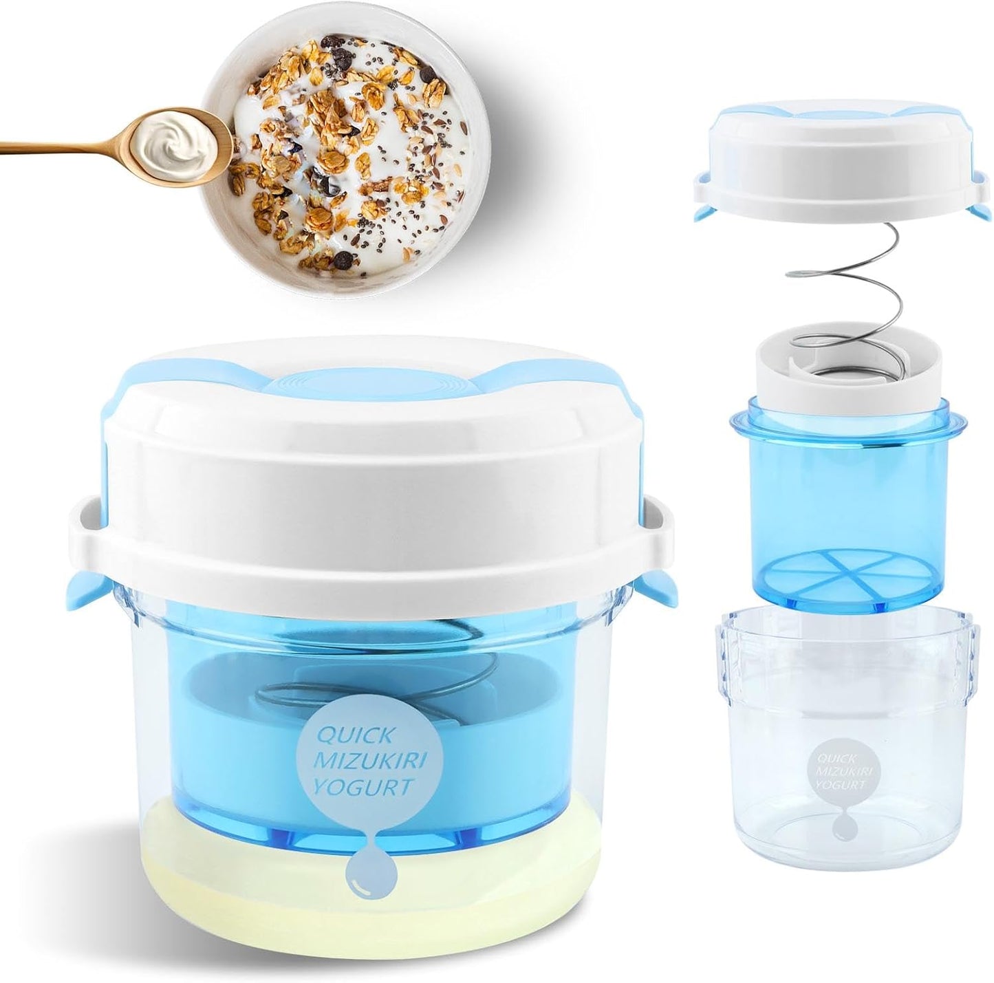 Colador de yogur griego con tapa ajustable y malla ultrafina para yogur casero