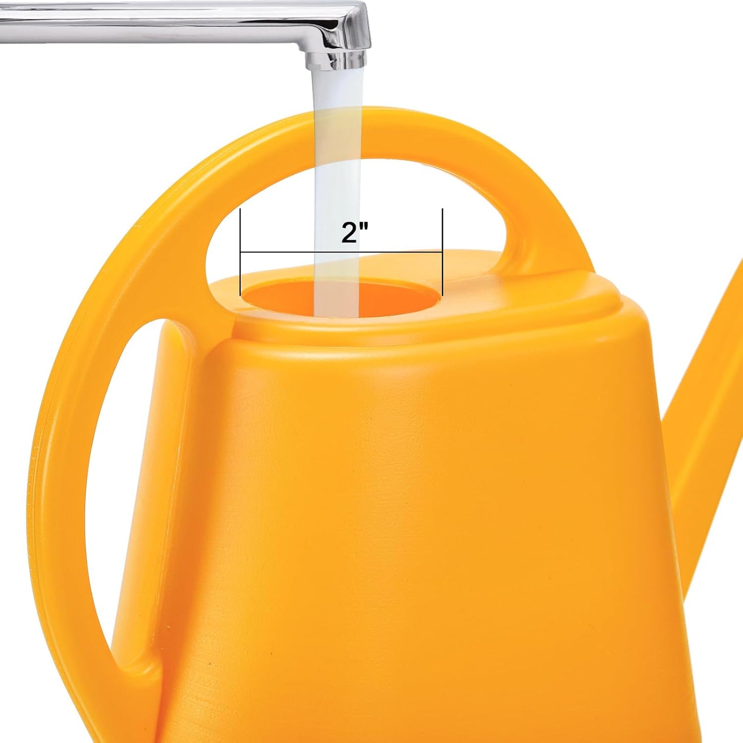 Regadera plástico 1/2gal mango cómodo boquilla larga color amarillo