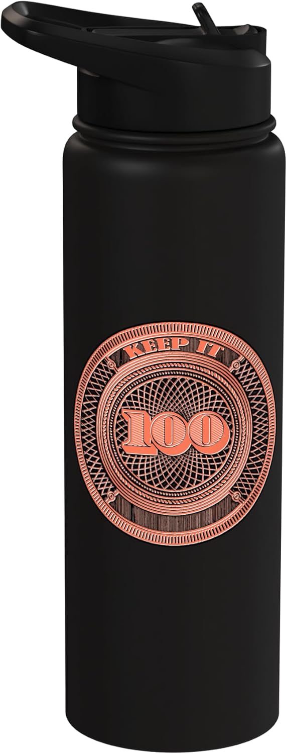 Botella de agua acero inoxidable con diseño gráfico coral