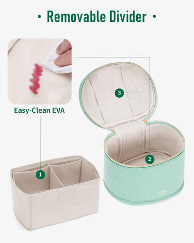 Bolsa maquillaje viaje mujer estuche EVA con divisores y bucles