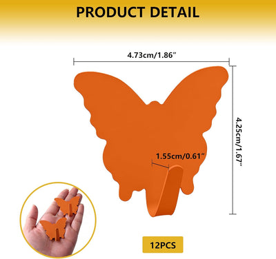 12 Pzas Gancho pared mariposa autoadhesivo dormitorio cocina