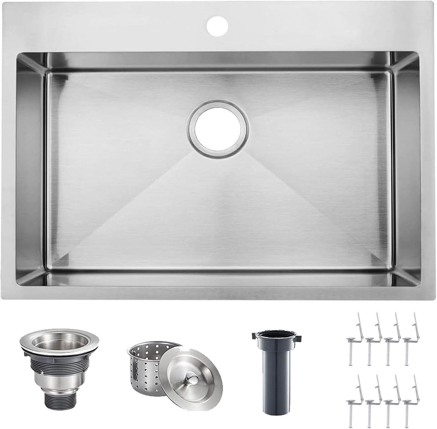 Fregadero cocina 28x18pulg acero inox T304