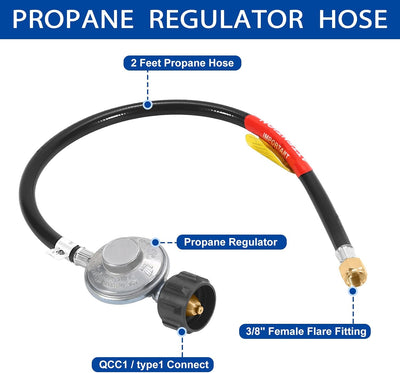 Regulador propano 2ft manguera universal parrilla calentador