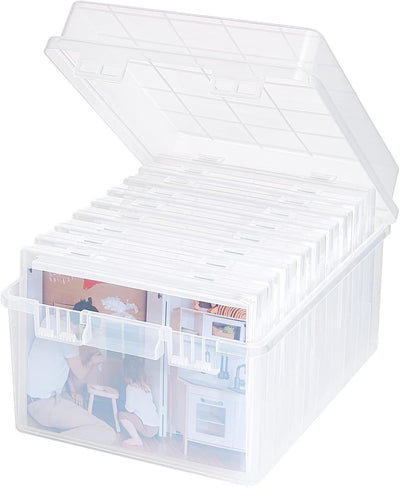 Caja fotos 5x7 con 9 contenedores transparentes