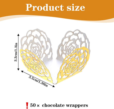 50 Envoltorios Trufas Chocolate Dorado Bodas