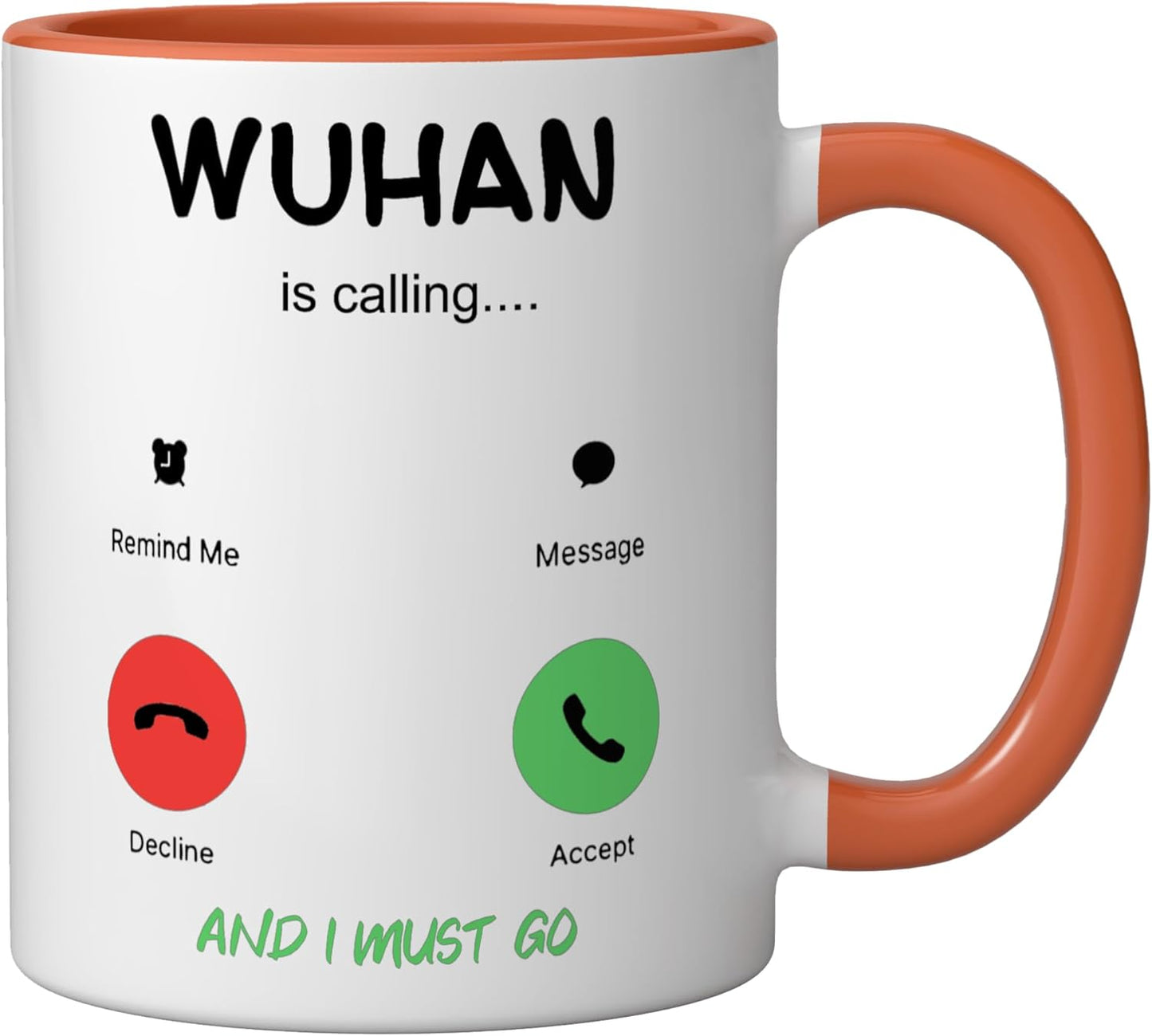 Taza Cerámica Viaje China Naranja/Blanco