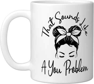 Taza cerámica para introvertido con pelo desordenado blanco