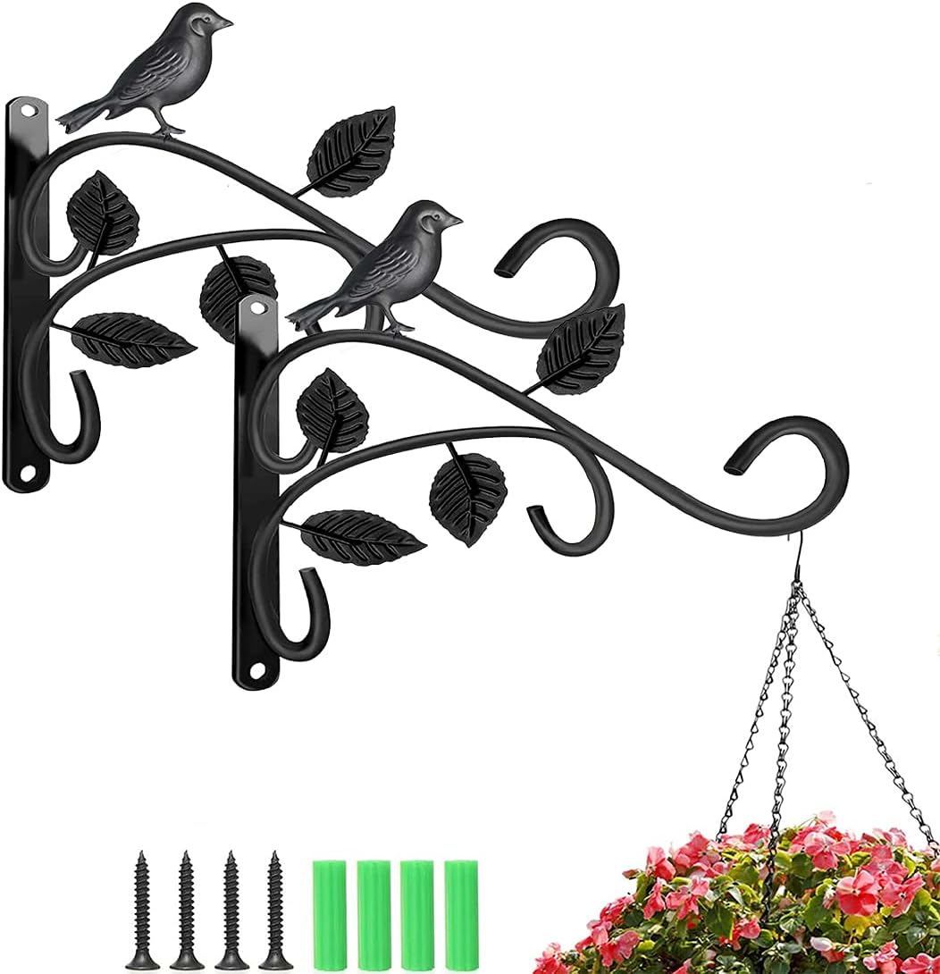 2 Pzas Soporte Plantas Colgantes Acero 12pulg Pared