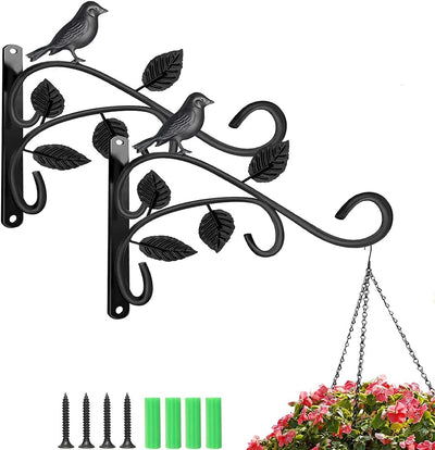 2 Pzas Soporte Plantas Colgantes Acero 12pulg Pared