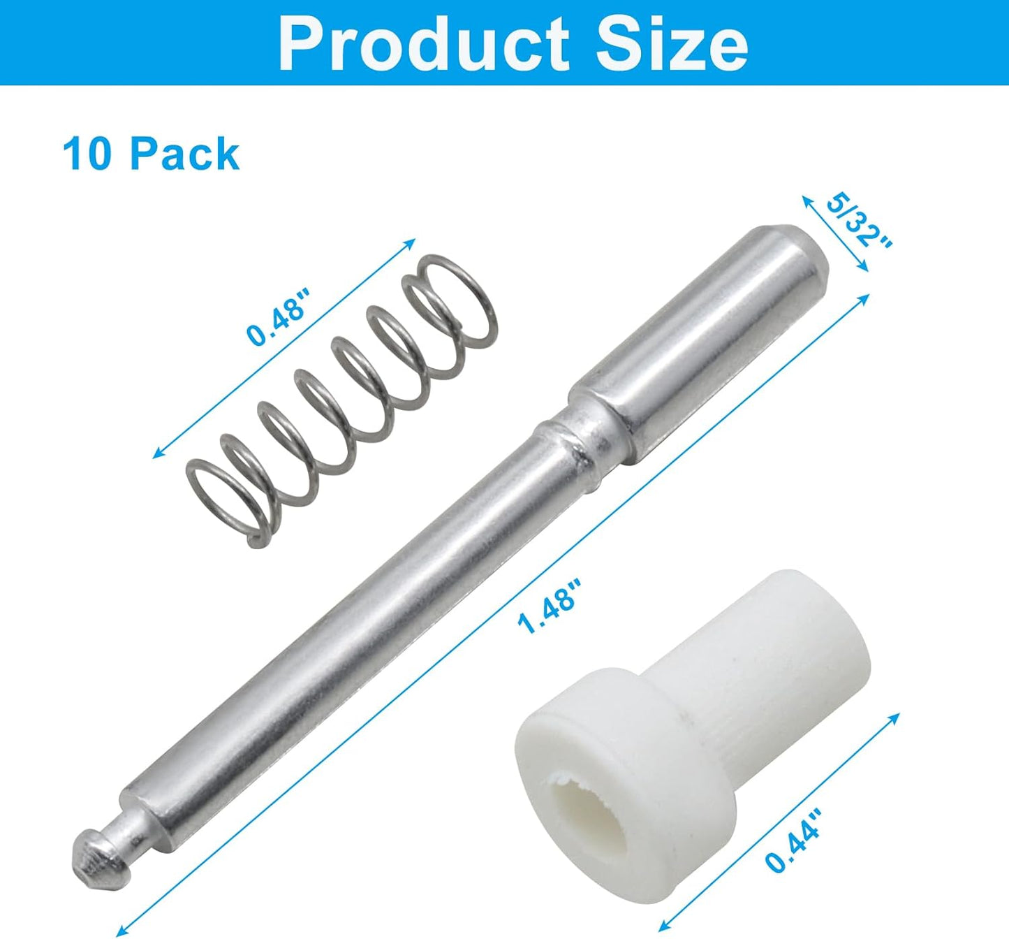Pack 10 cierres émbolo ventanas blanco 5/32x1-1/2 aluminio