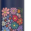Botella de agua aislada de acero inoxidable con flor silvestre