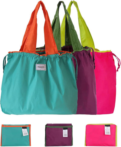 Paquete de 3 bolsas reutilizables para comestibles coloridas