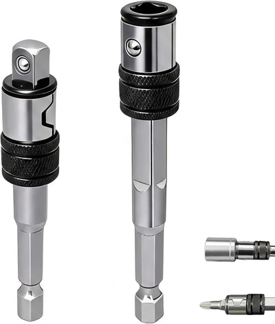 2 Adaptadores Enchufe Impacto 2en1 para Brocas 1/4pulg