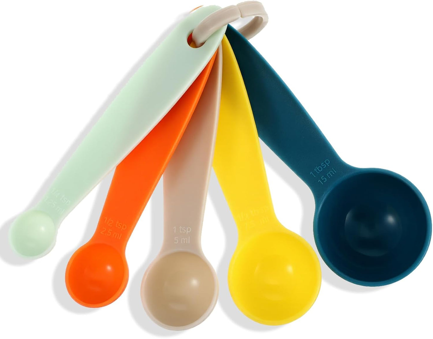 Set 5 cucharas medidoras plástico varios colores
