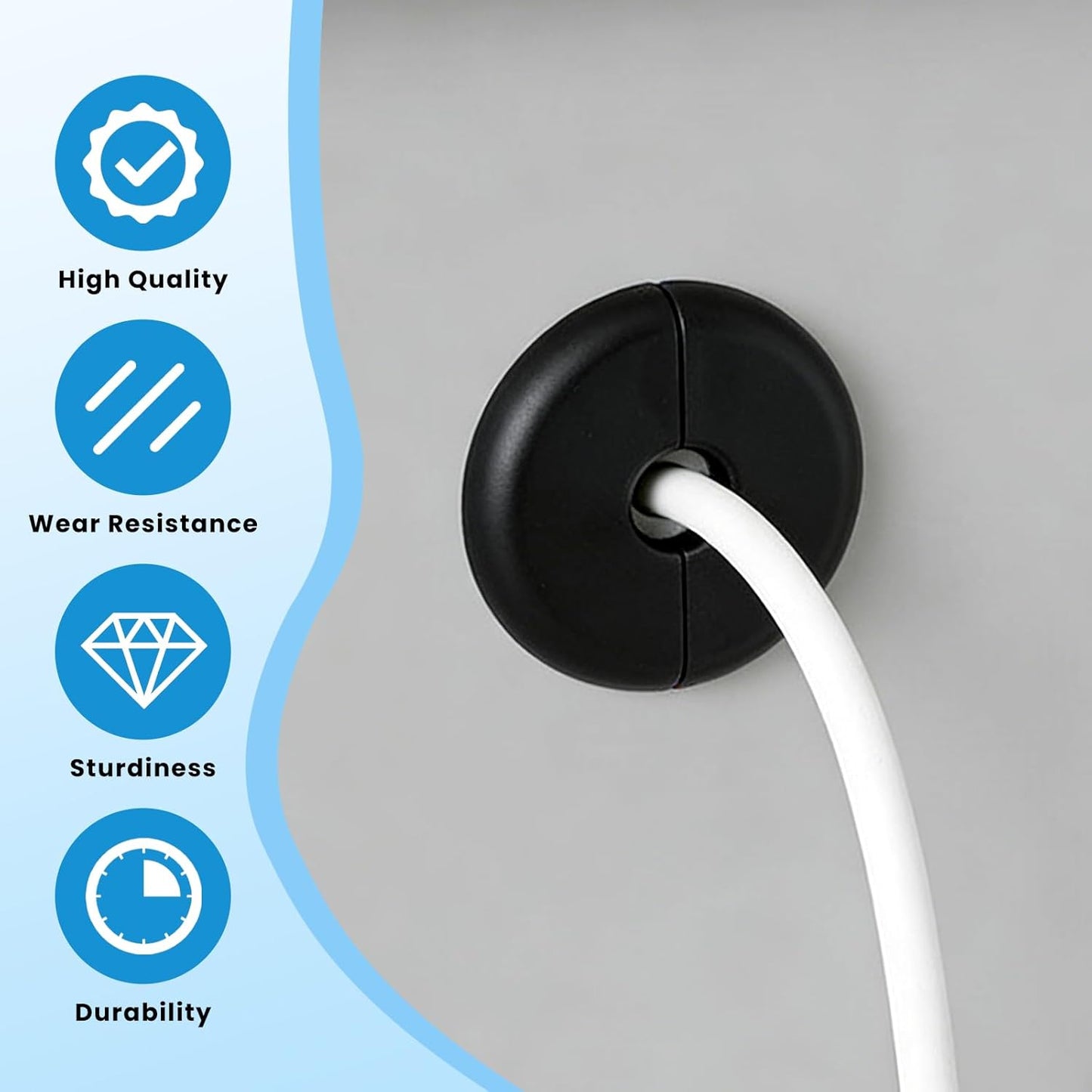 4 Pzas Cubiertas Para Pasar Cables Redondo BlancoNegro