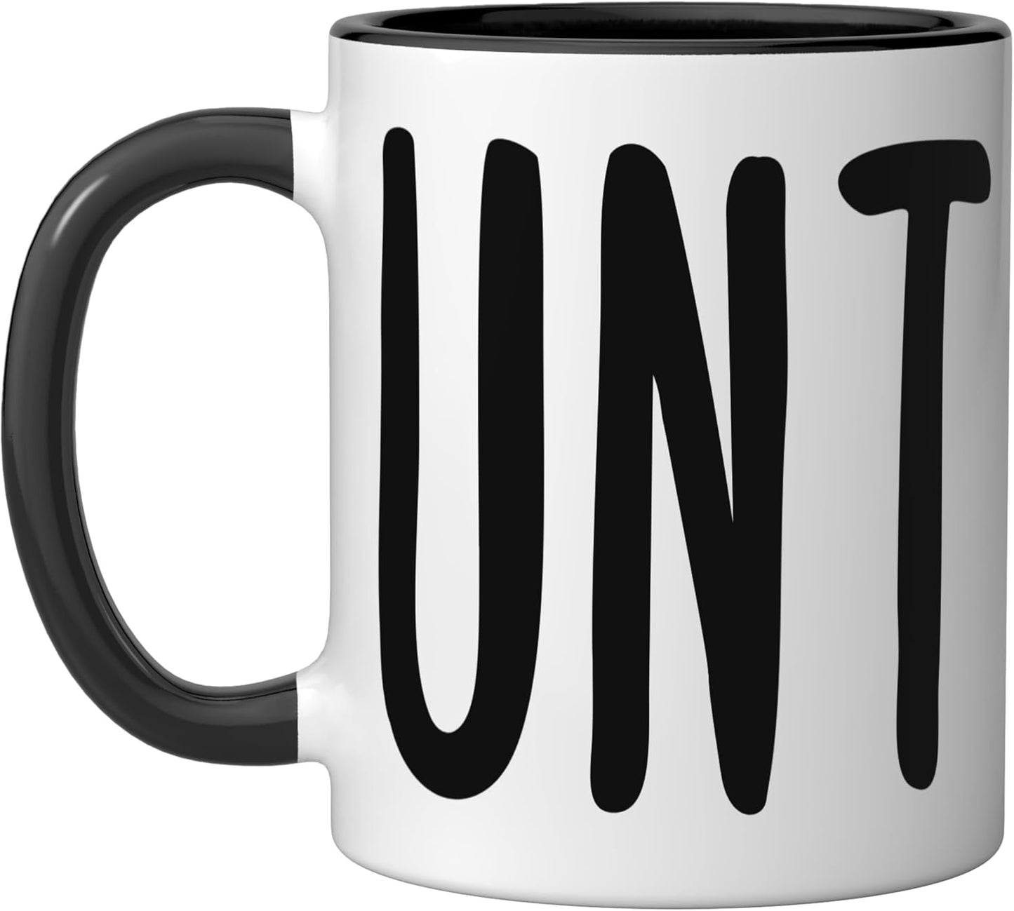 Taza cerámica UNT Black Handle Negro/Blanco