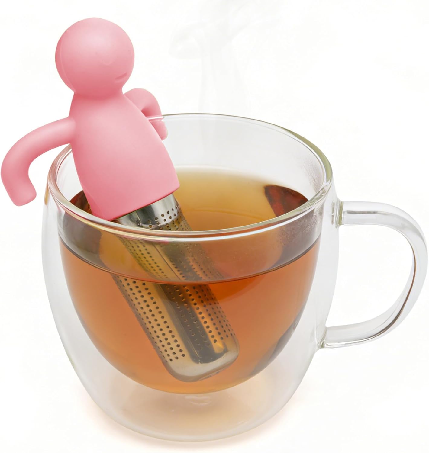 Infusor de té de acero inoxidable suelto rosa