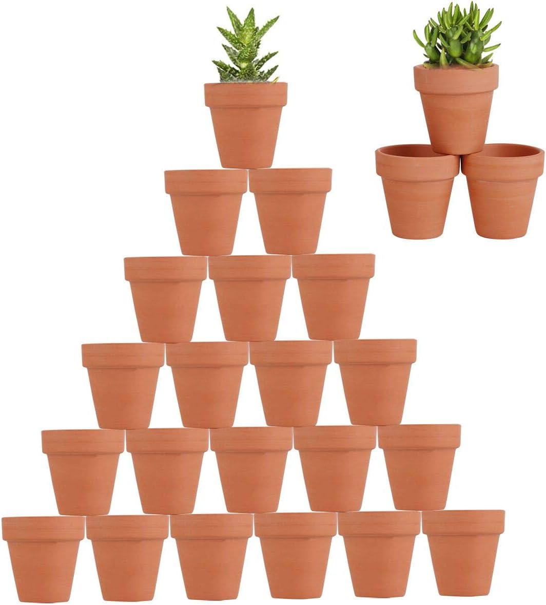 24 Pzas Macetas Terracota 2.5pulg con Agujero Drenaje