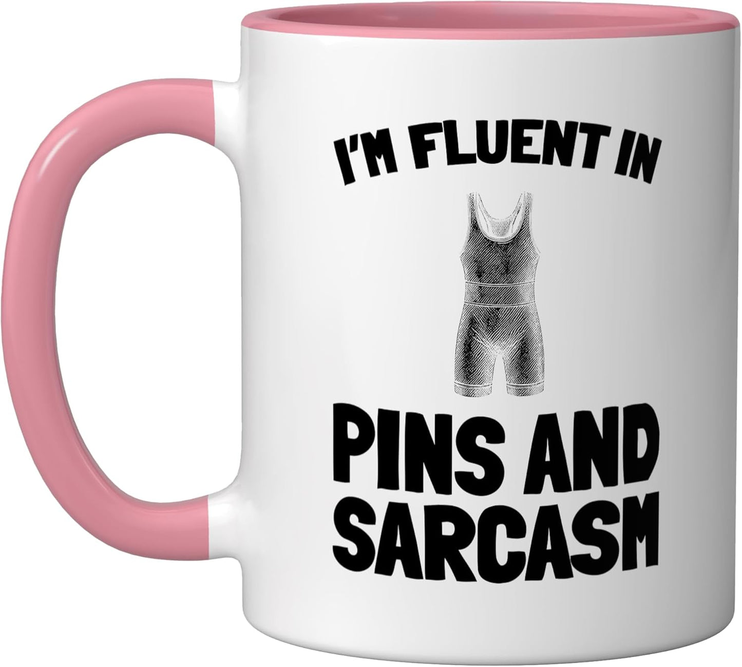 Taza Cerámica Wrestler Rosa/Blanca