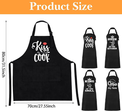 Delantal de cocina ajustable para mujer con bolsillos