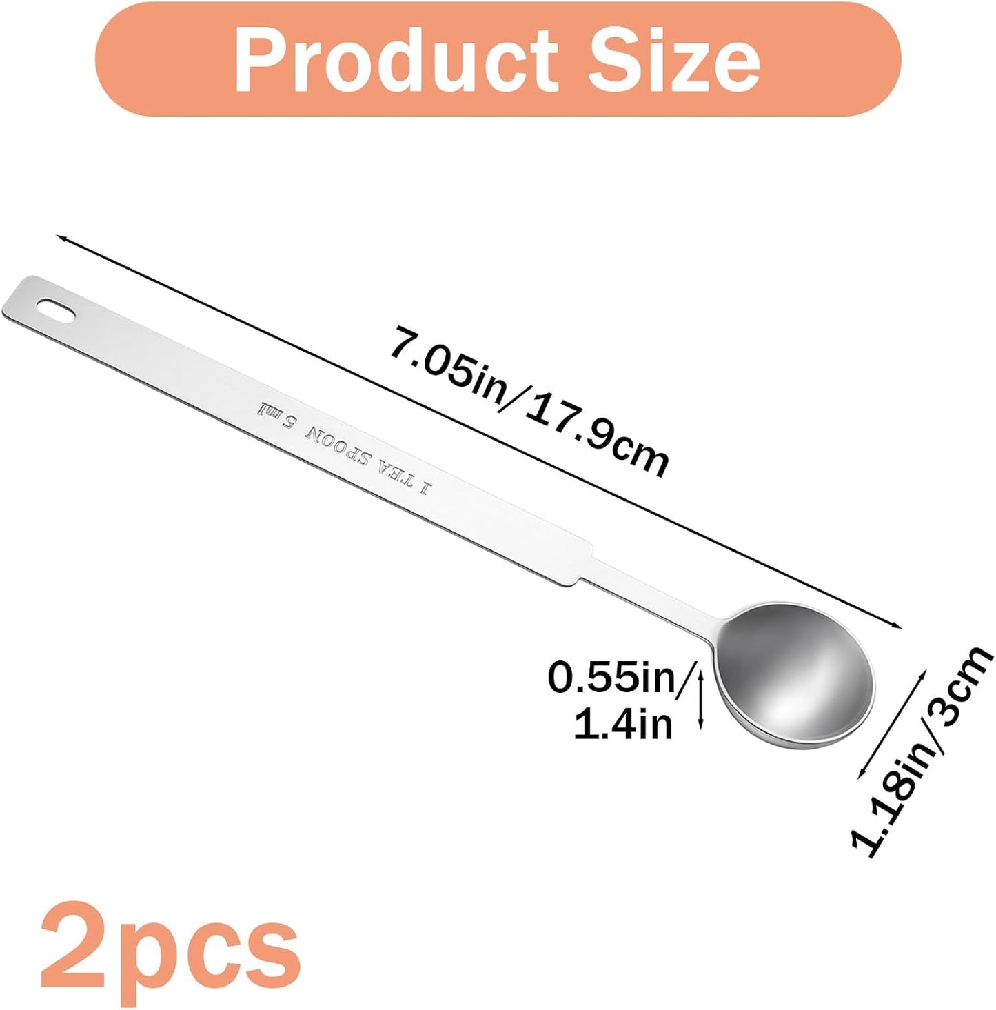 Cucharas medidoras acero inox 0.2 fl oz para cocinar