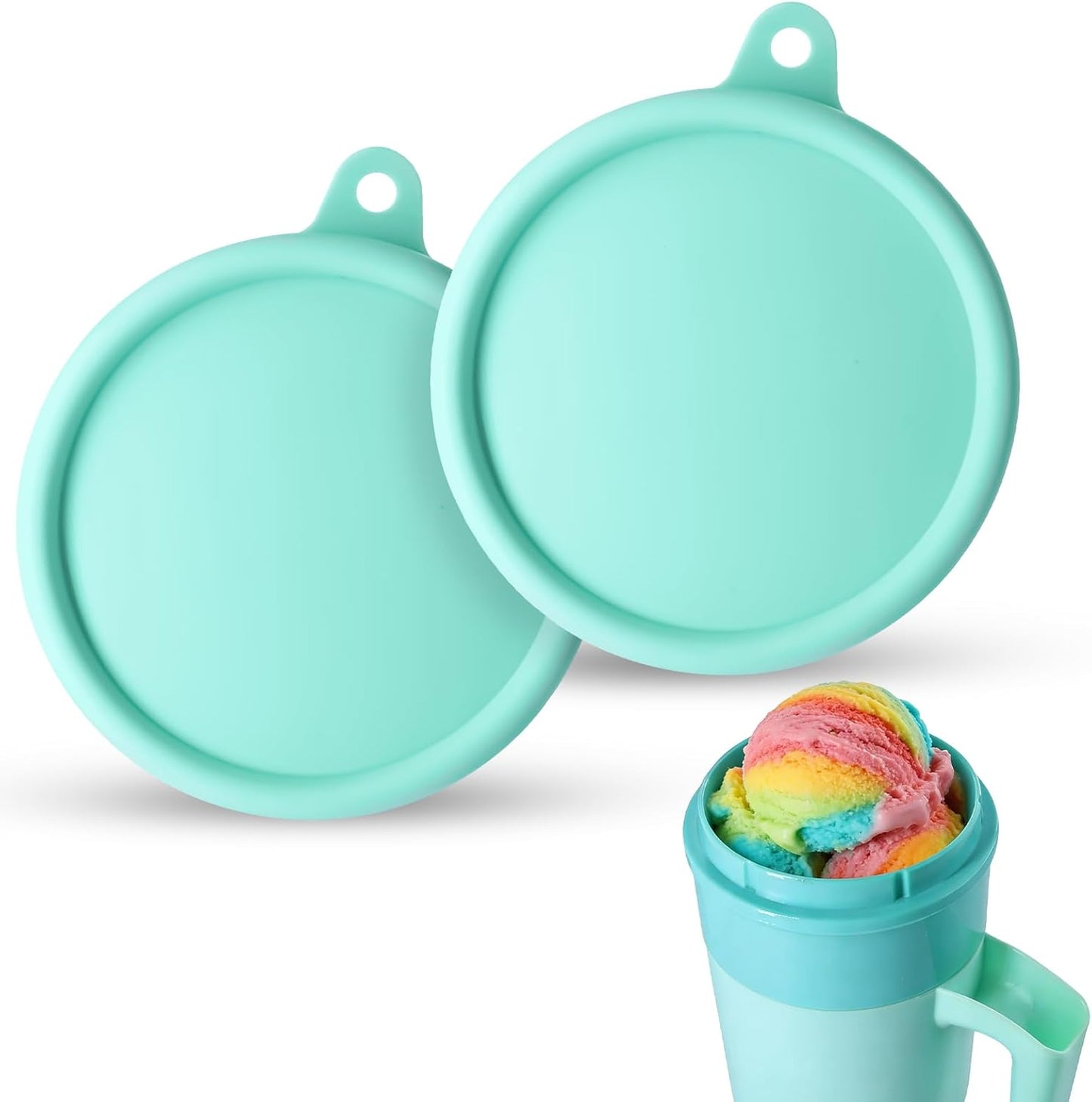 2 Tapas Silicona Sin BPA para Máquina Helado Dash Pint