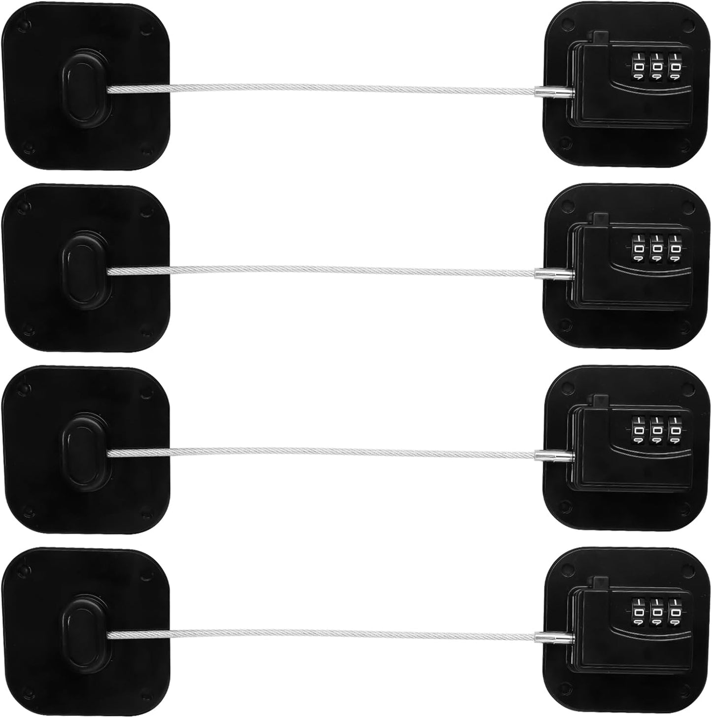 Pack 4 Cerraduras Nevera Código 3 Dígitos Sin Llave