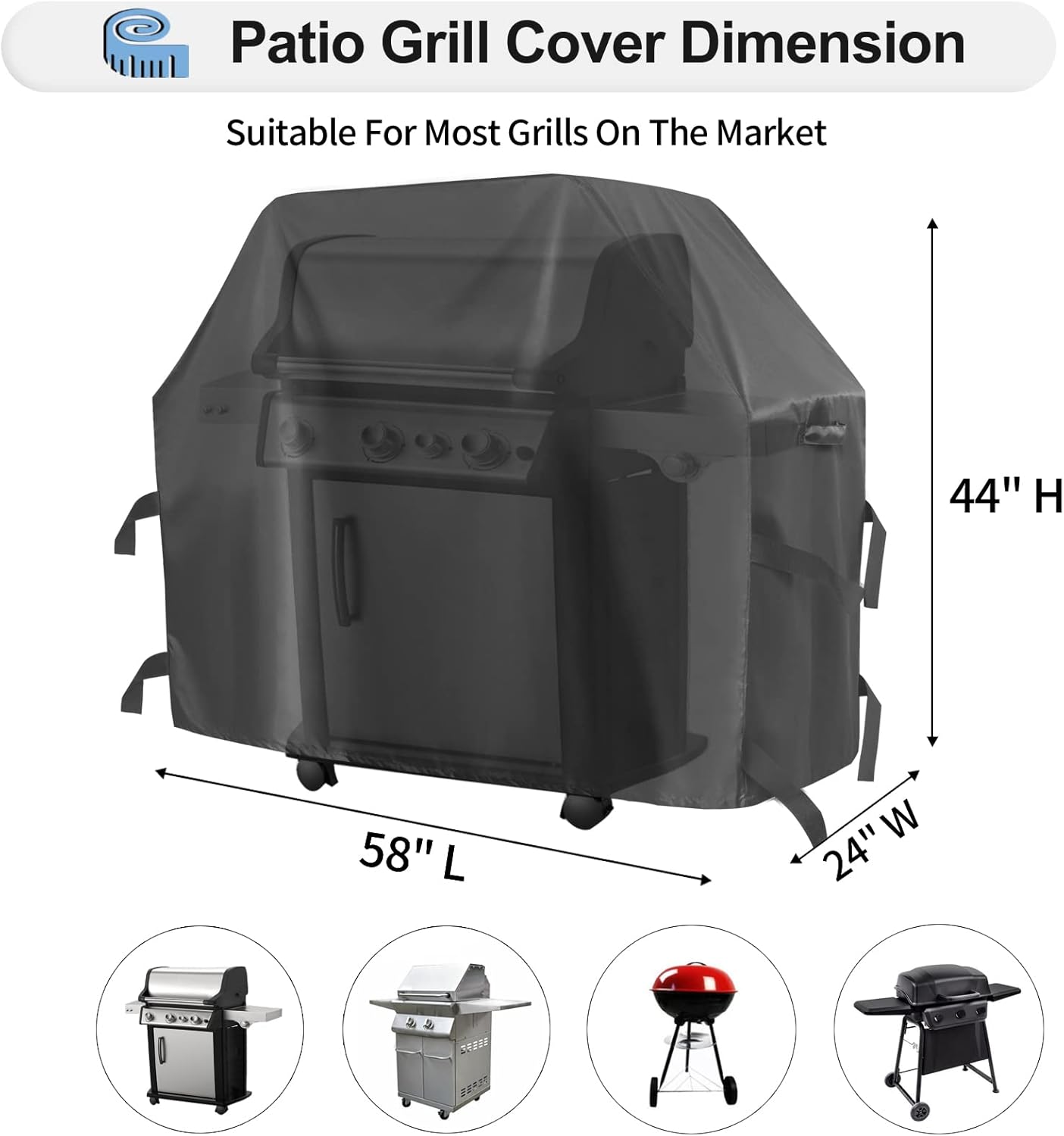 Cubierta parrilla gas resistente UV universal